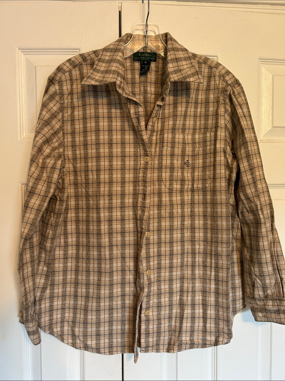 Ralph Lauren Men’s Tan Plaid Lightweight Shirt Jacket